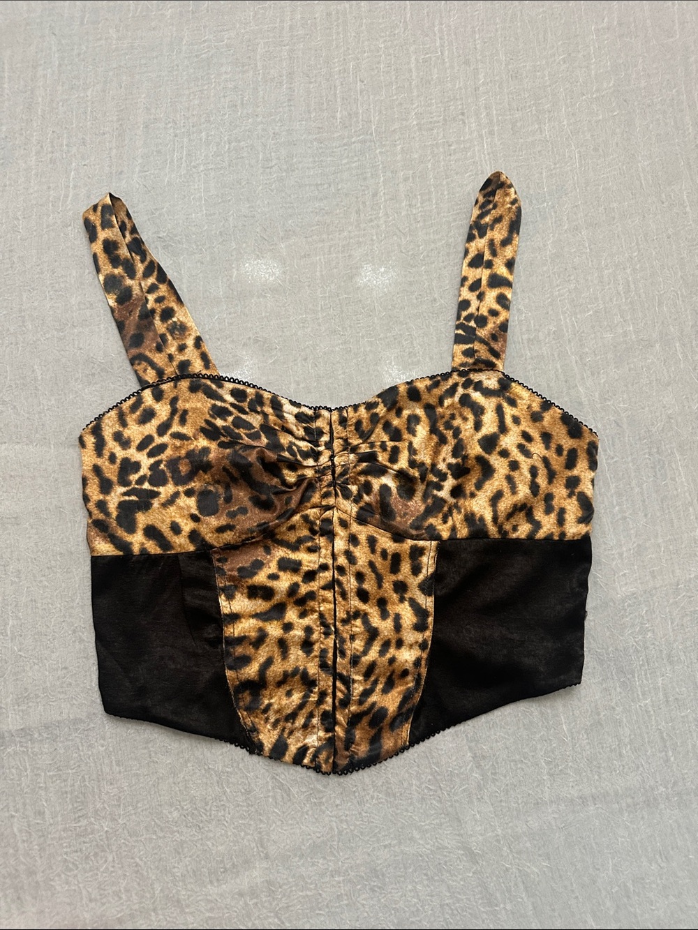 Forever 21 Leopard Print Bustier Top in Black and Gold